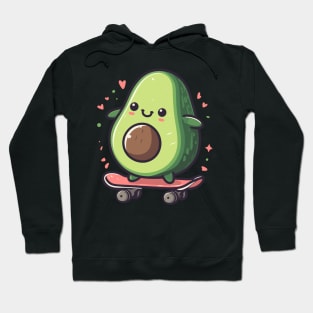 Cool funny avocado skateboarding Hoodie